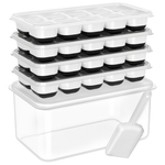 4-Pack Silicone Ice Cube Tray With Lid And Bin