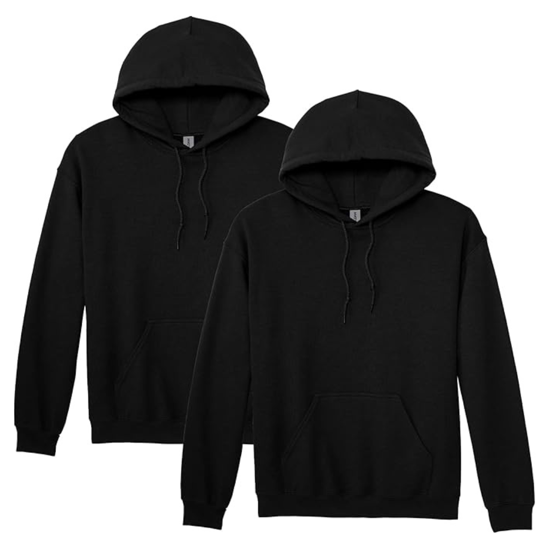 2-Pack Gildan Men's Heavy Blend Fleece Hooded Sweatshirt