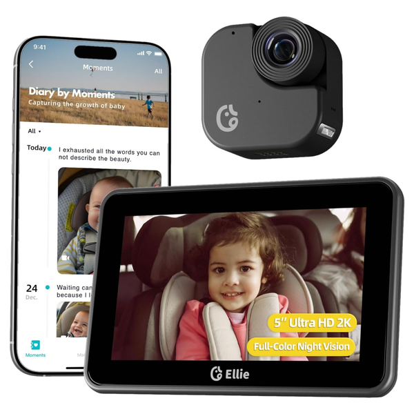Ellie Baby Pro 2K UHD Backseat Monitor With Color Night Vision