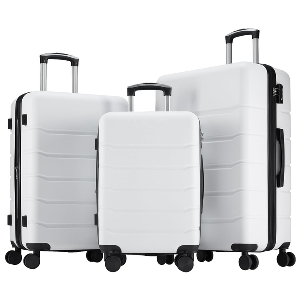 3-Piece Olixis Lightweight ABS Hardside Shell Luggages Set W/ Wheels
