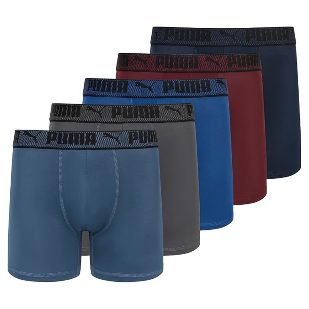 5-Pack PUMA Men's Training Fit Boxer Briefs