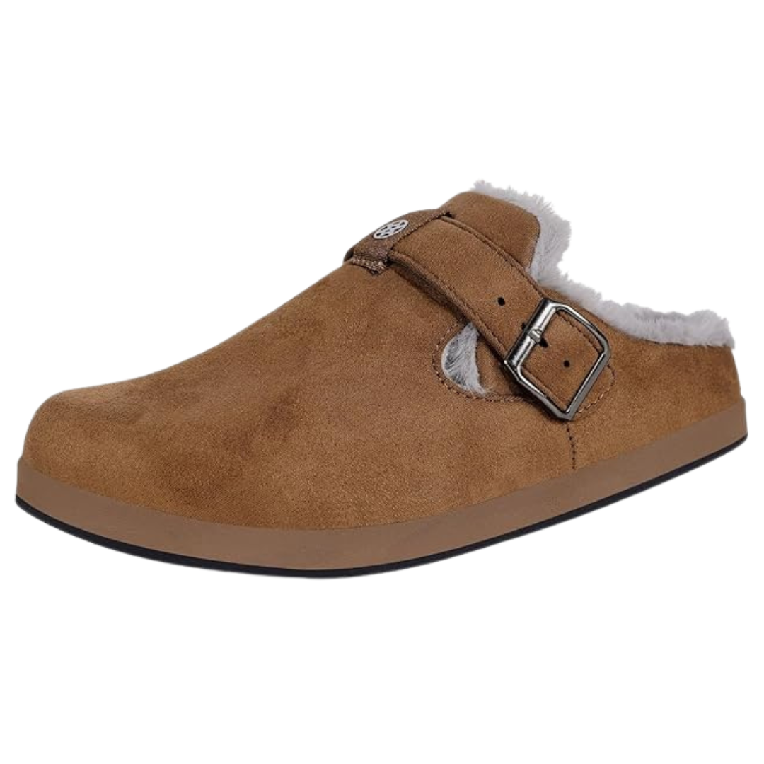 Unisex Suede Fur Lined Arch Support Winter Clogs (Various)