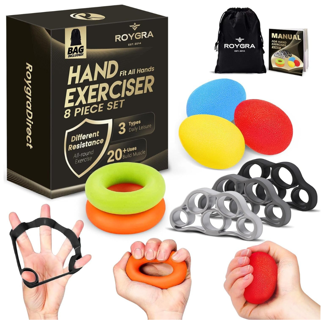 8-Piece Grip Strength Trainer Hand Exercise Kit
