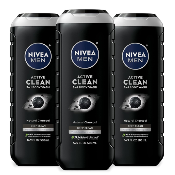 3-Pack Nivea Men DEEP Active Clean Body Wash