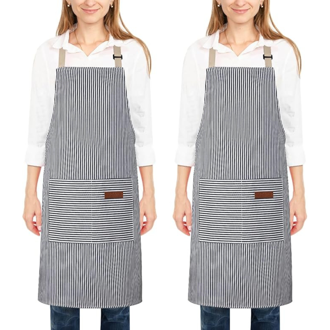 2-Pack Unisex Kitchen Cooking Aprons With 2 Pockets