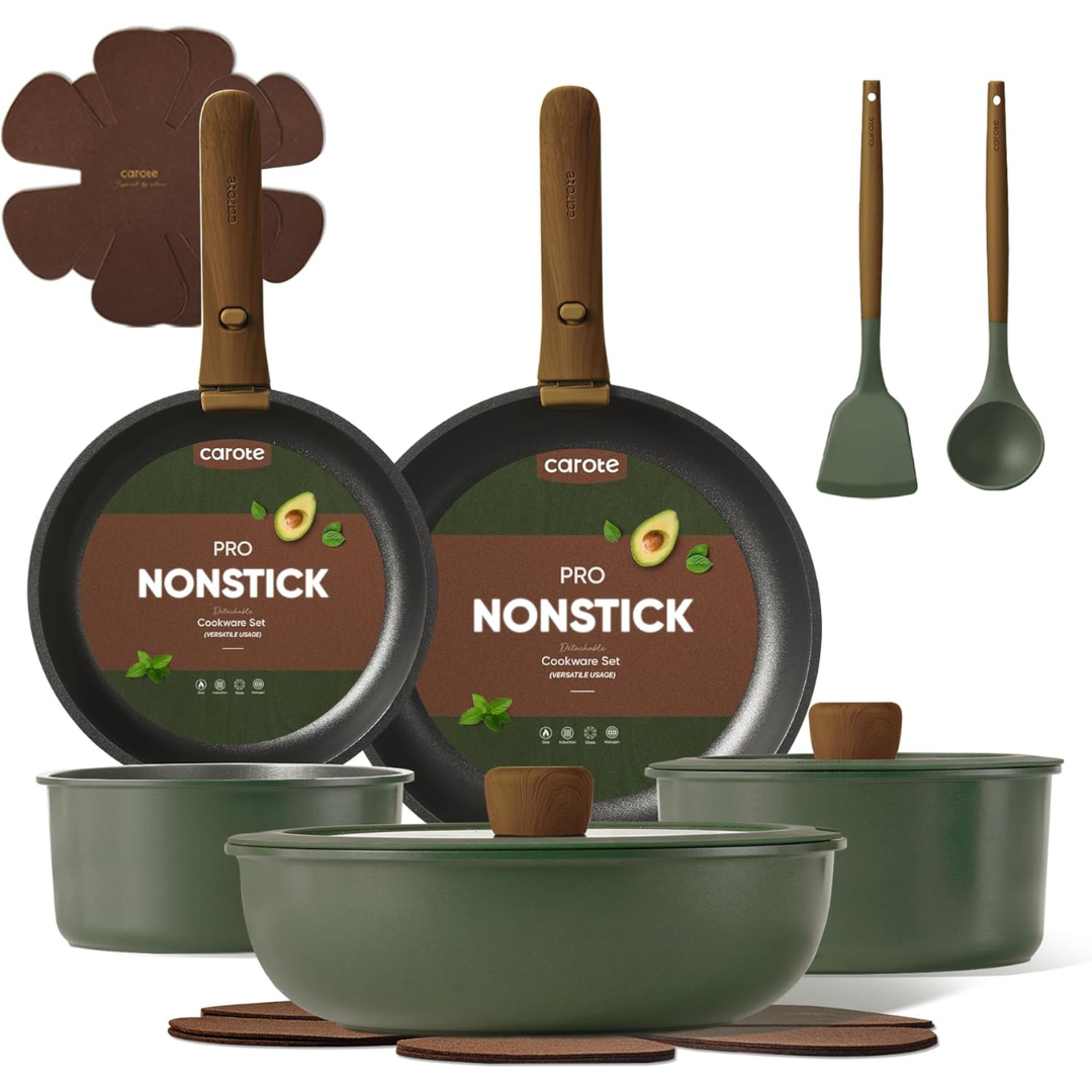 15-Piece Nonstick Cookware Set With Handle