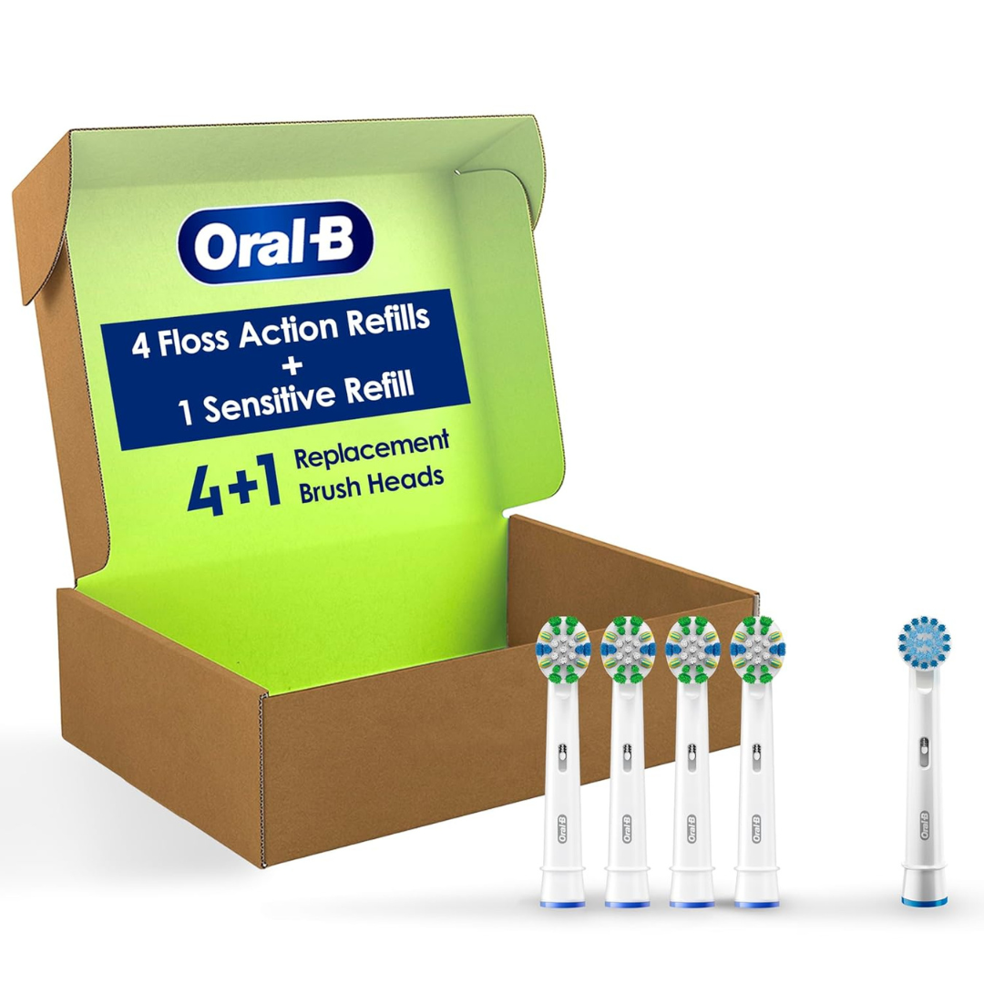 5-Pack Oral-B FlossAction Electric Toothbrush Replacement Brush Heads
