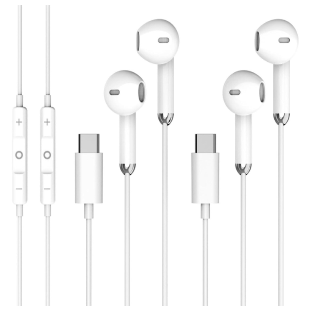 2-Pack USB-C Clear Call Hifi Stereo Headphones With Mic