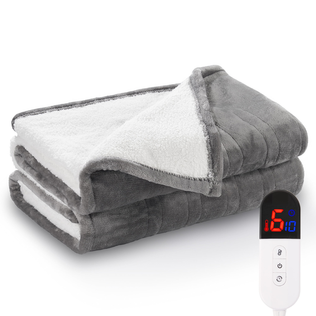 50" x 60" Washable Electric Heated Blanket Throw with 6 Heat Levels