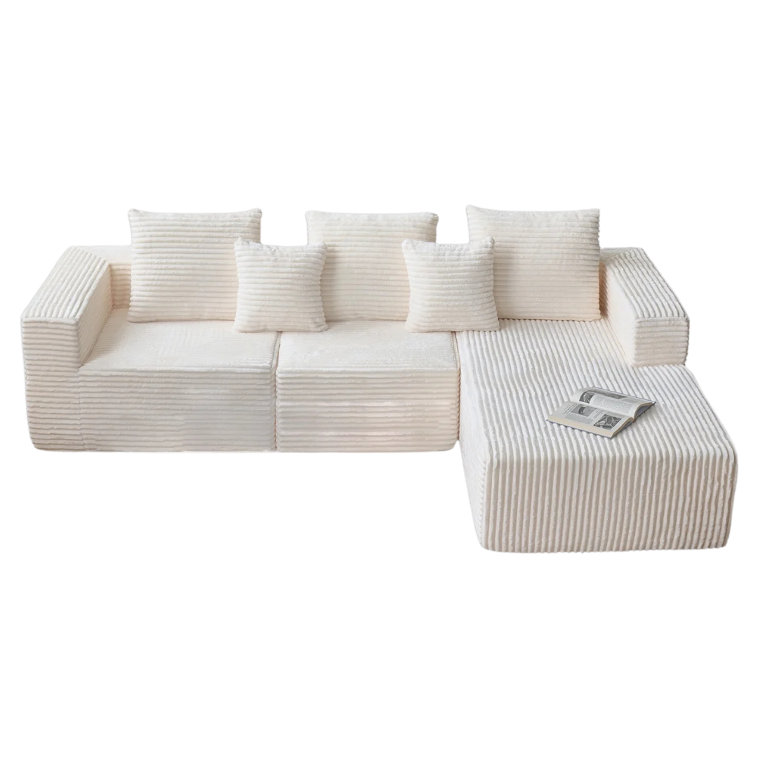 108" L-Shape Right Side Modular Sectional Sofa (3 Colors)