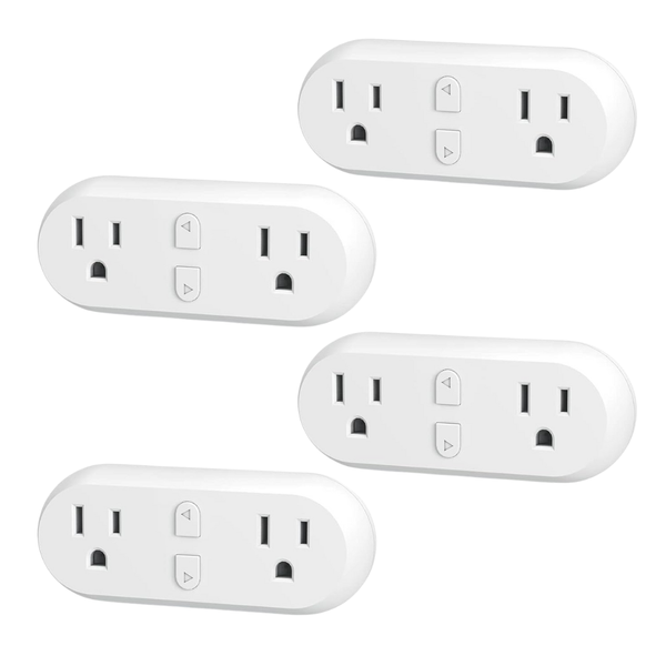 4-Pack HBN 15A WiFi Dual Socket Smart Plugs