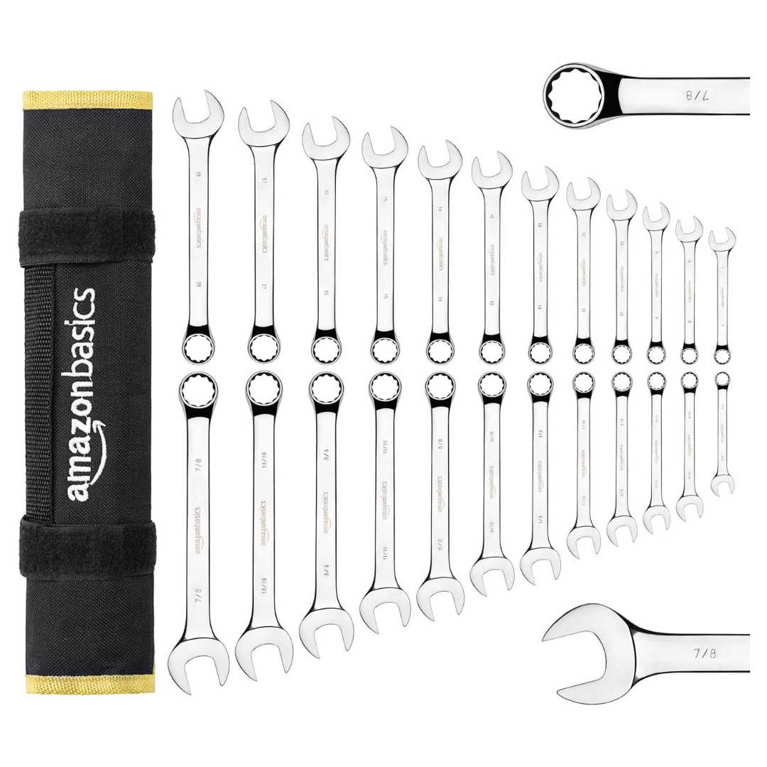 24-Piece Amazon Basics Nylon Combination Metric And SAE Wrench Set