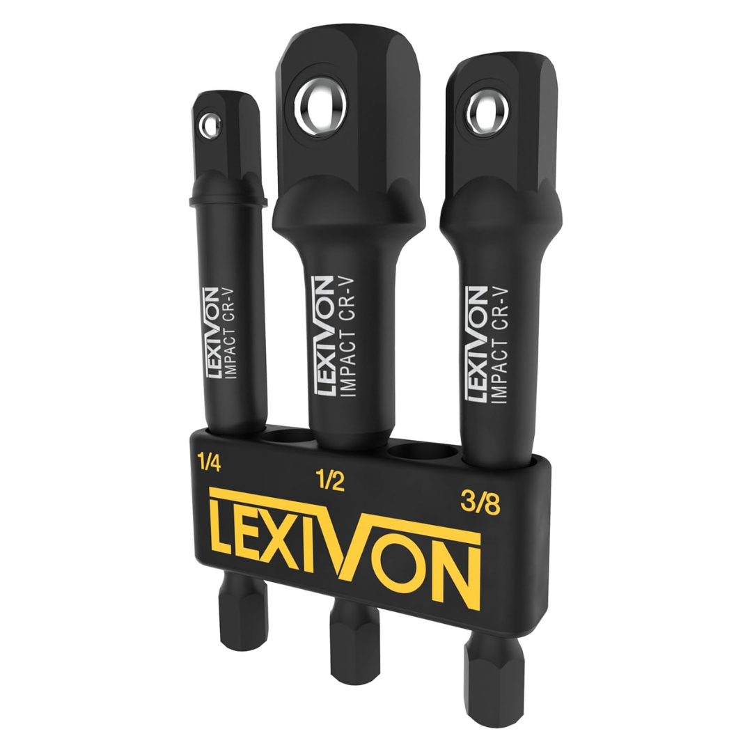 3-Piece Lexivon Impact Socket Adapters (1/4 Inch, 3/8 Inch, 1/2 Inch)
