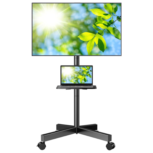 Perlesmith Mobile TV Stand For 23"-60" Screen TVs With Laptop Shelf