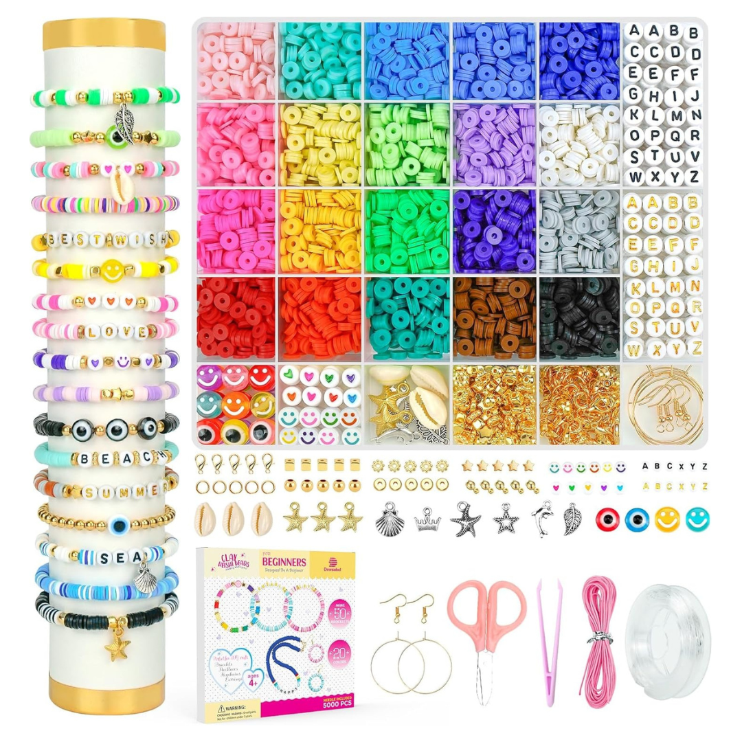 5000-Piece Dowsabel Clay Beads Bracelet Making Kit