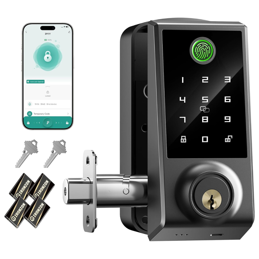 5-In-1 Keyless Entry Fingerprint Smart Door Lock