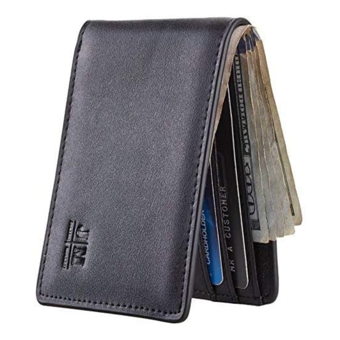 Men's Minimalist Leather Bifold Slim RFID Wallet