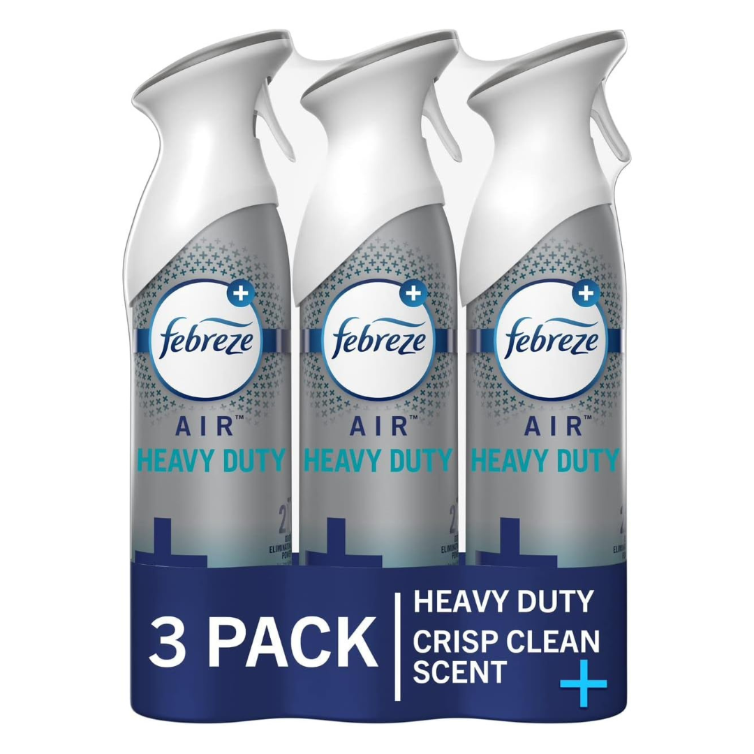 3-Pack 8.8oz Febreze Odor-Fighting Air Freshener (Heavy Duty Crisp Clean)