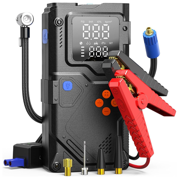 6000A Portable Car Jump Starter With Air Compressor
