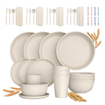 48-Piece Wheat Straw Unbreakable Dinnerware Set