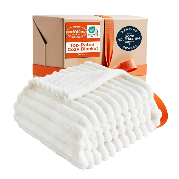 Bedsure 50" x 60" Super Soft Cozy White Throw Blanket