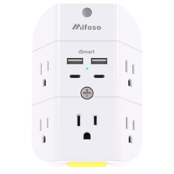 5-Outlet Splitter & 4 USB Ports Surge Protector Outlet Extender