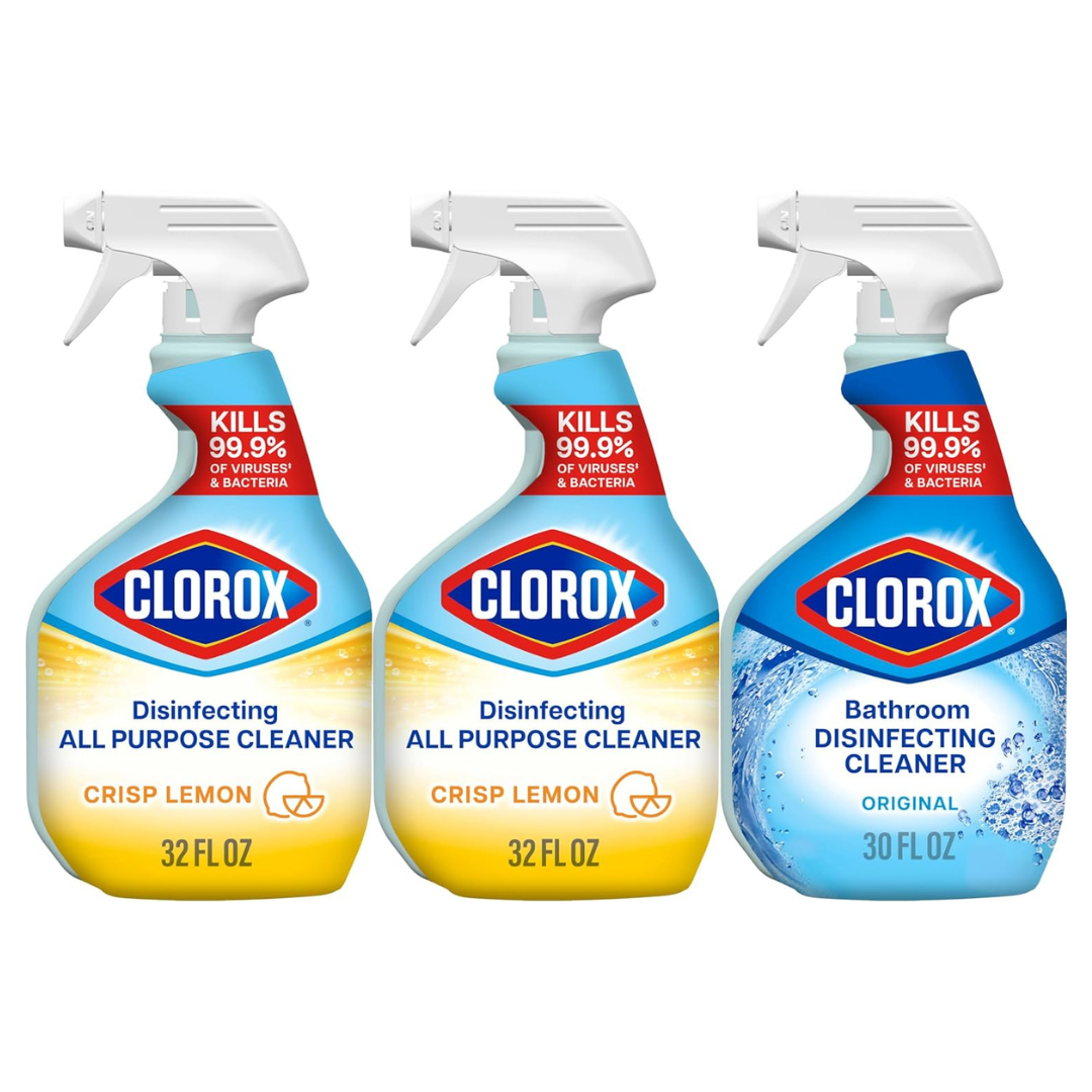2-Pack 32oz Clorox All Purpose Cleaner + 1-Pack 30oz Disinfecting Cleaner
