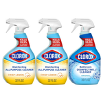 2-Pack 32oz Clorox All Purpose Cleaner + 1-Pack 30oz Disinfecting Cleaner