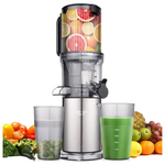 Cold Press Stainless Steel Masticating Juicer Machine W/ 5.0" Large Feed Chute