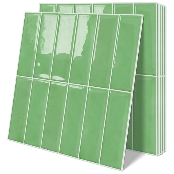 10-Sheet Sage Peel & Stick Backsplash Self Adhesive Wall Tiles