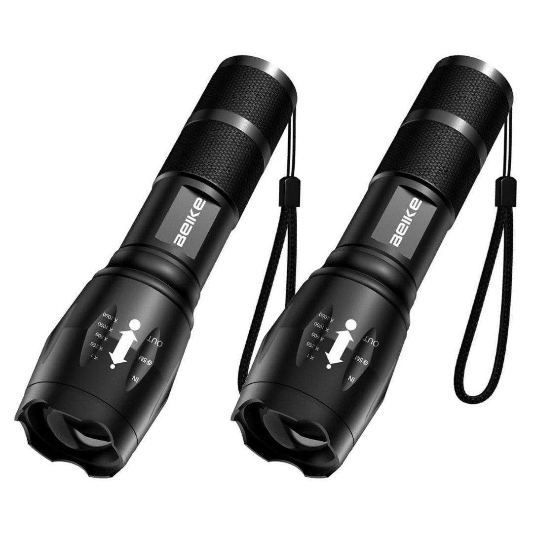 2-Pack Super Bright LED High Lumens Powerful Flashlight