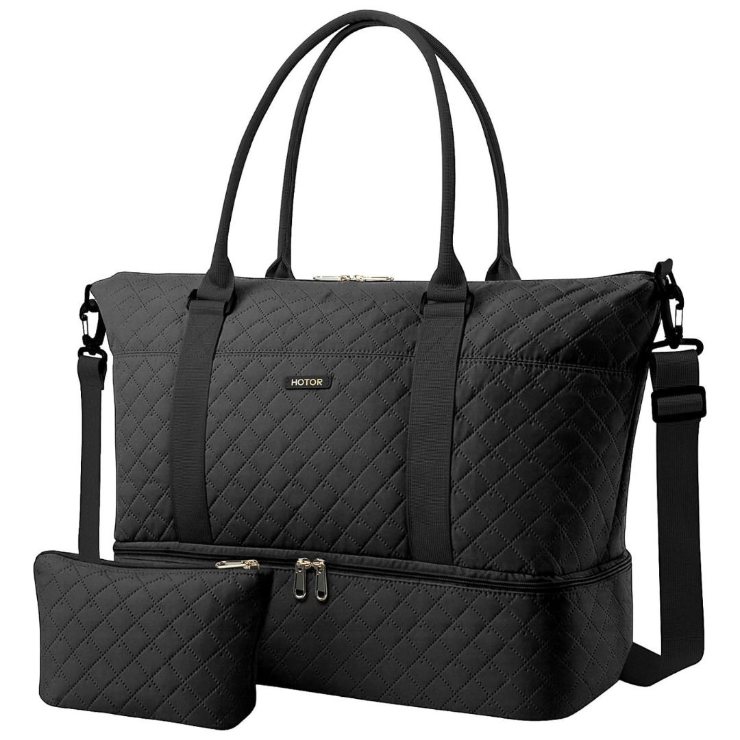 Travel Duffel Carry On Bag With Shoe Compartment (13.4" x 17.3" x 7.9")