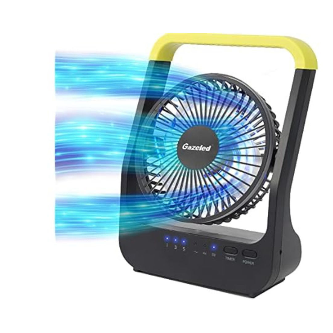 Gazeled F15 5" Battery Powered Portable D-Cell Desk Fan