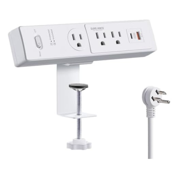 Desktop 50W Desk Clamp Power Strip With USB-C 30W PD