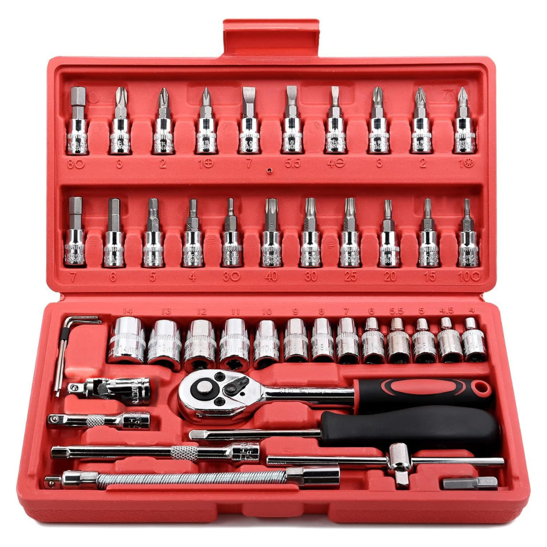 46-Piece Egofine 1/4" Drive Socket Ratchet Wrench Set