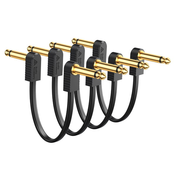 4-Pack 6" Kevlar Reinforced Guitar Pedal Cables