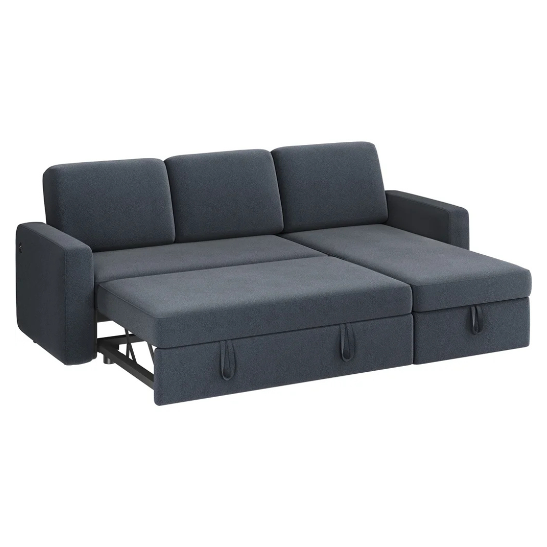 Alden Design Reversible Sectional Sofa With Storage Compartment