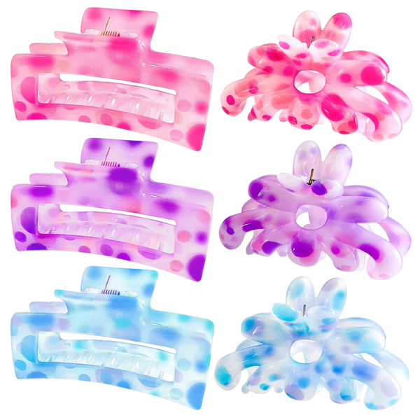 6-Piece Women's Big Flower Claw Clips