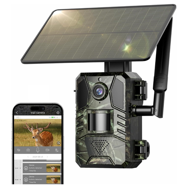 2K HD Motion Activated 4G Cellular Solar Trail Camera W/ Night Vision