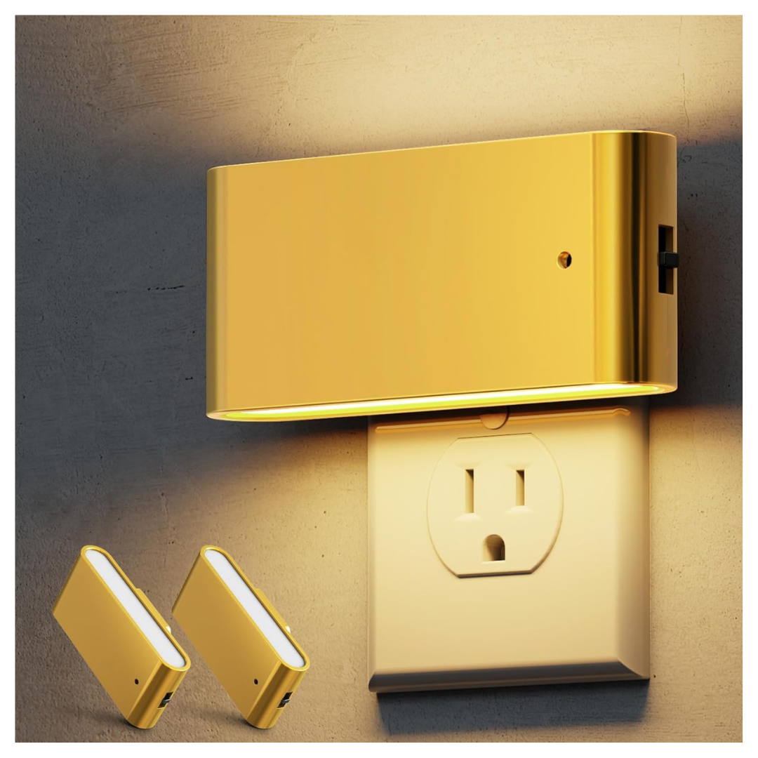 2-Pack L LOHAS LED Dimmable Plug-In Night Lights W/ Light Sensor