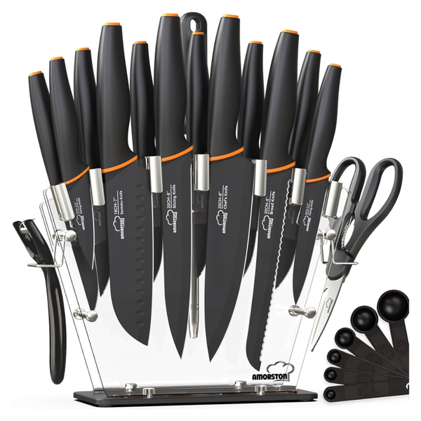 22-Piece Sharpener High Carbon Stainless Steel Knife Set