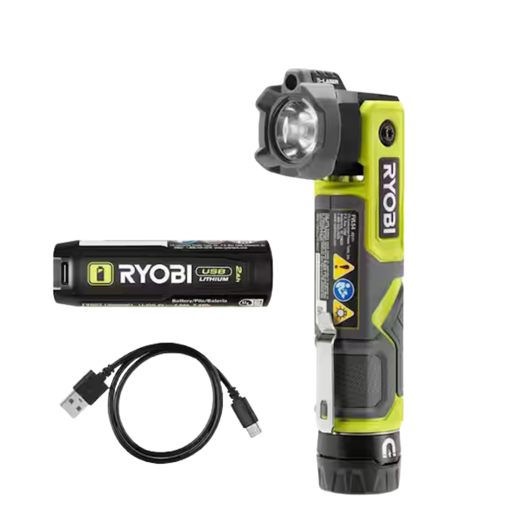 RYOBI USB Lithium Pivoting 625 Lumens Head Light Kit + RYOBI 3.0 Ah Battery
