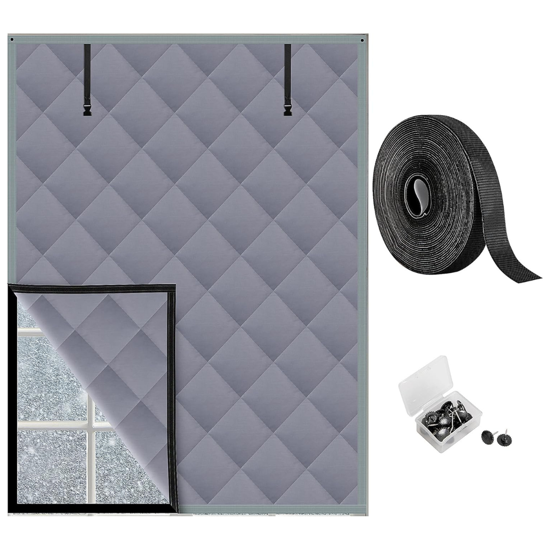 63 x 47 Inches Winter Insulated Window Curtain (Various Colors)