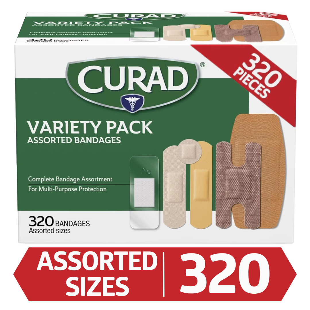 320-Count Curad Bulk Variety Pack Assorted Flex-Fabric Bandages
