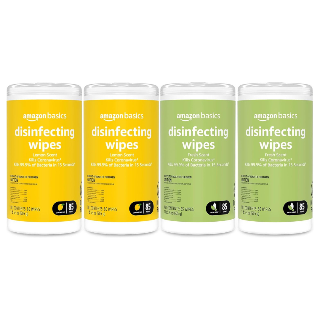 340-Count Amazon Basics Lemon & Fresh Scent Disinfecting Wipes