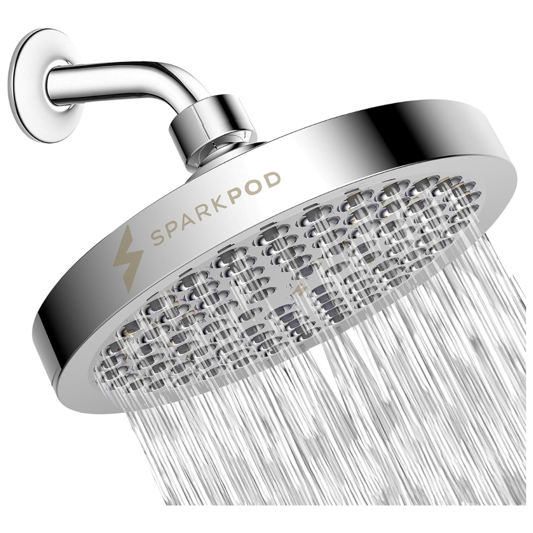 SparkPod 6" High Pressure Rain Luxury Chrome Look Shower Head