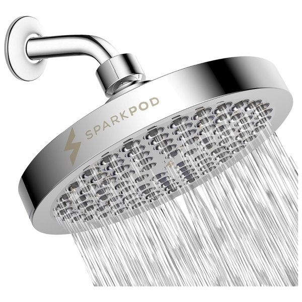SparkPod 6" High Pressure Rain Luxury Chrome Look Shower Head