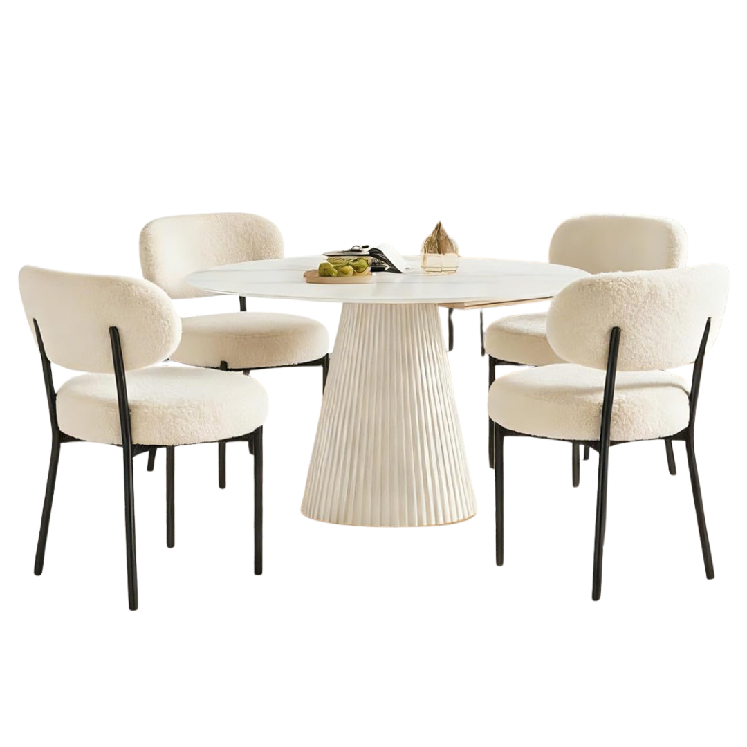 Set Of 2 Dumos Mid-Century Modern Upholstered Dining Chairs