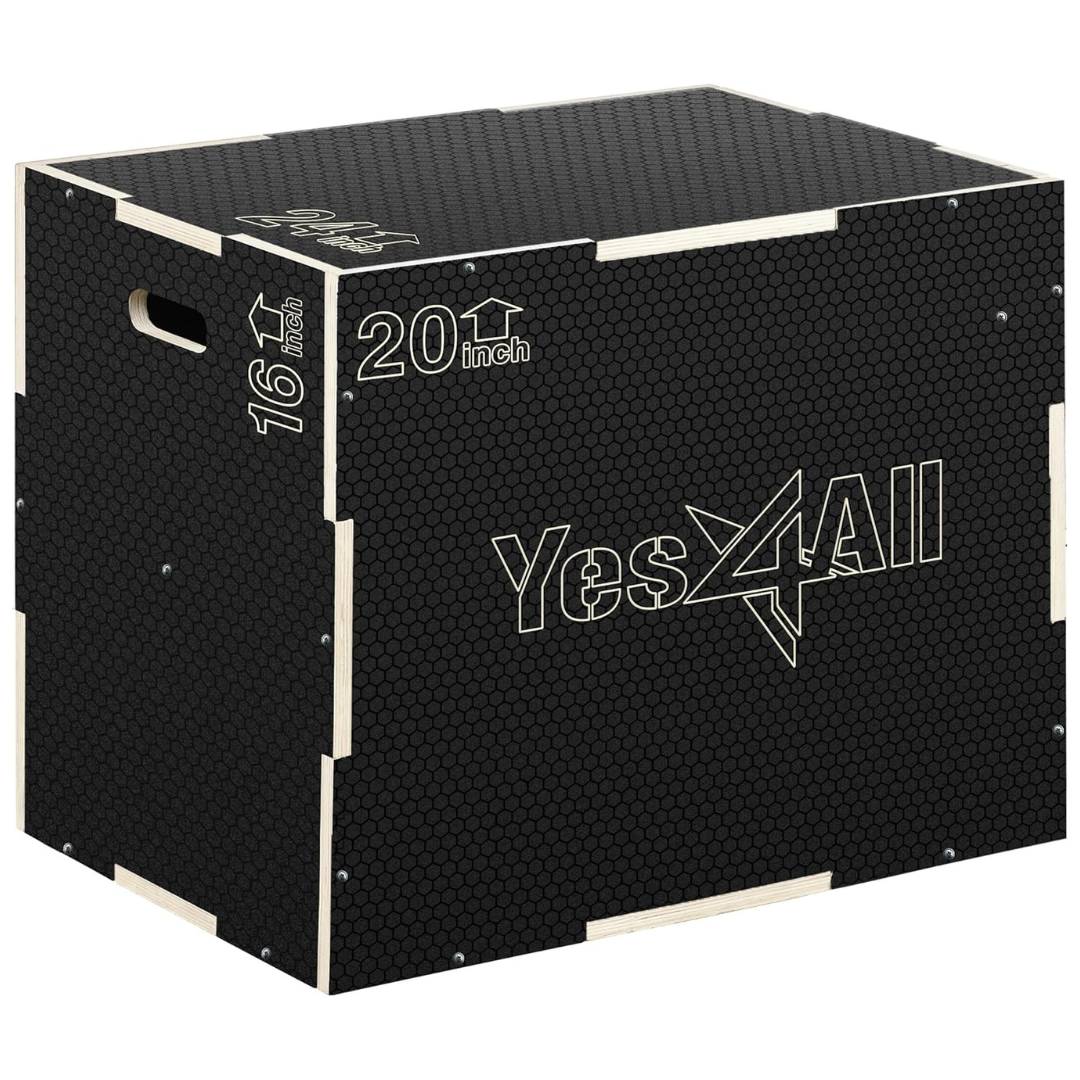 Yes4All 3 In 1 Non-Slip Wooden Plyo Box Box