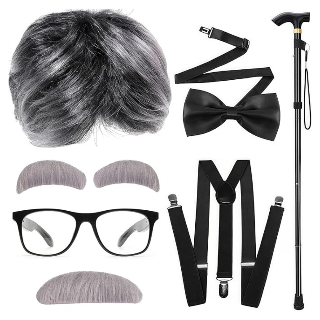 Old Man Grandpa Costume For Kids